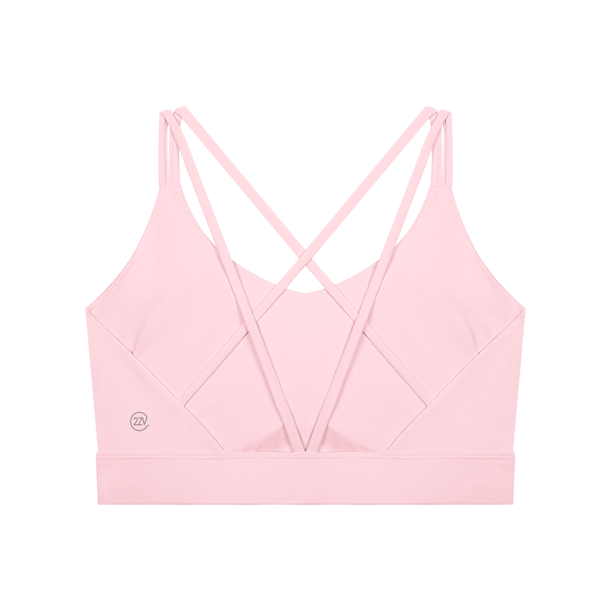 Tandem Cross-Over Sports Bra in Pink, women's activewear