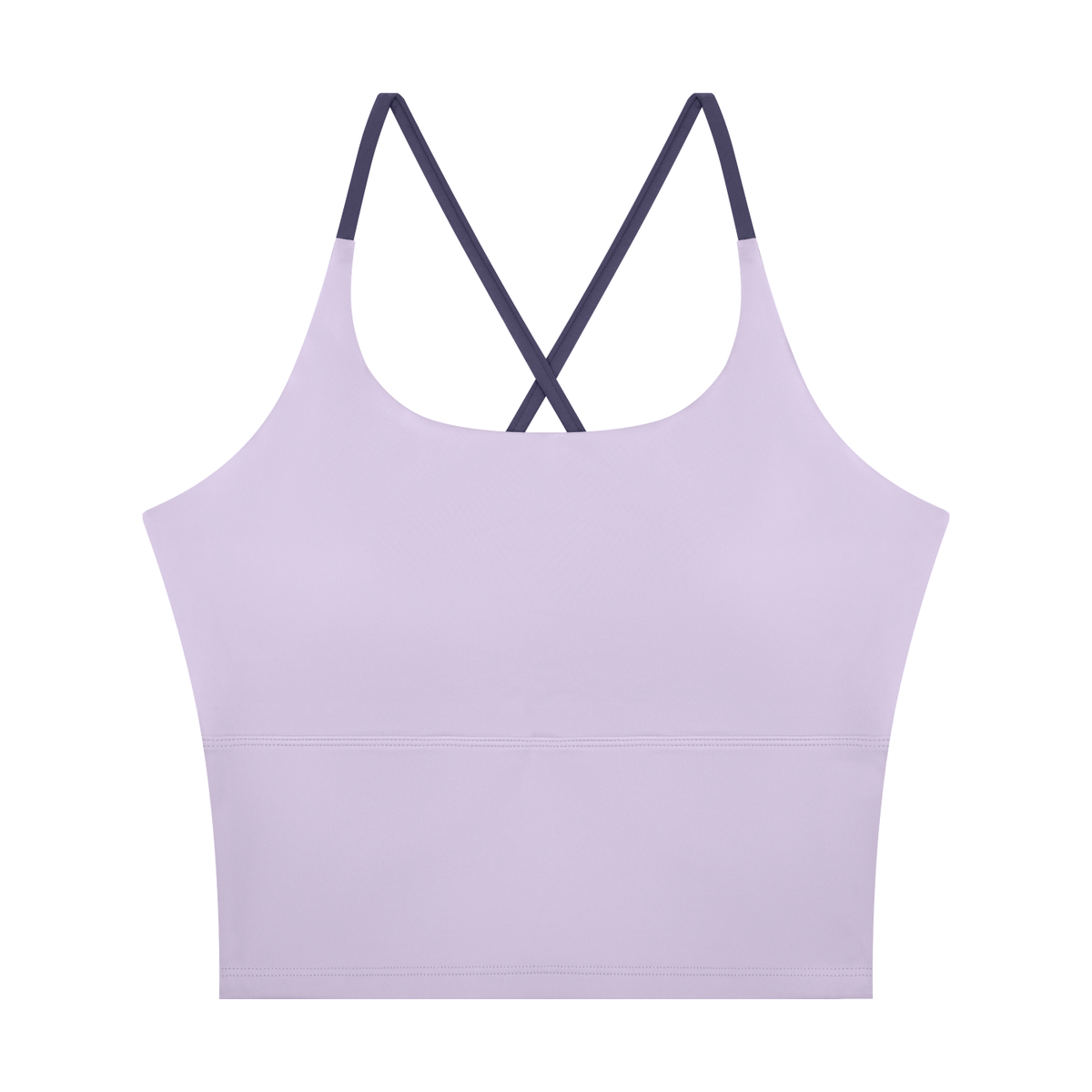 Block Lined Crop Tank in Light Purple, women's activewear