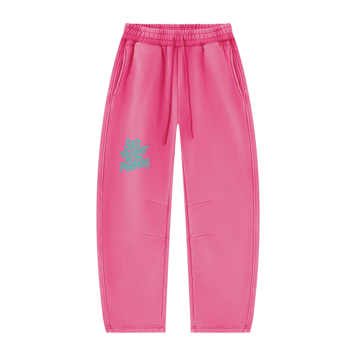 Low Frequencies Barrel Leg Sweatpants in Rose Red, unisex streetwear