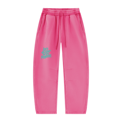 Low Frequencies Barrel Leg Sweatpants in Rose Red, unisex streetwear