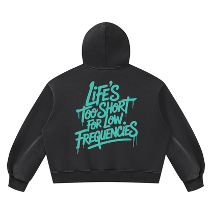 Low Frequencies Vintage Wash Hoodie, unisex streetwear, view 4