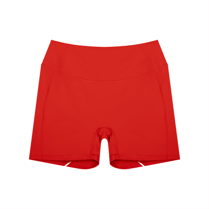 Stride High-Rise Biker Shorts in Red, women's activewear