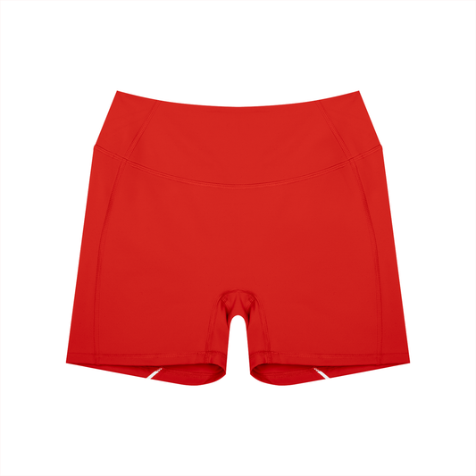 Stride High-Rise Biker Shorts in Red, women's activewear