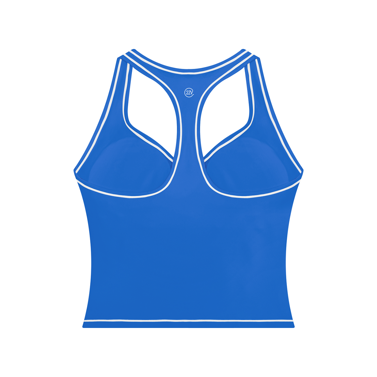 Stride Topstitch Crop Tank in Colorful Blue, women's activewear