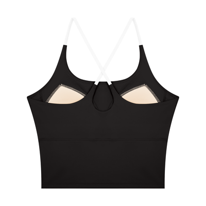 Block Lined Crop Tank, women's activewear, view 2