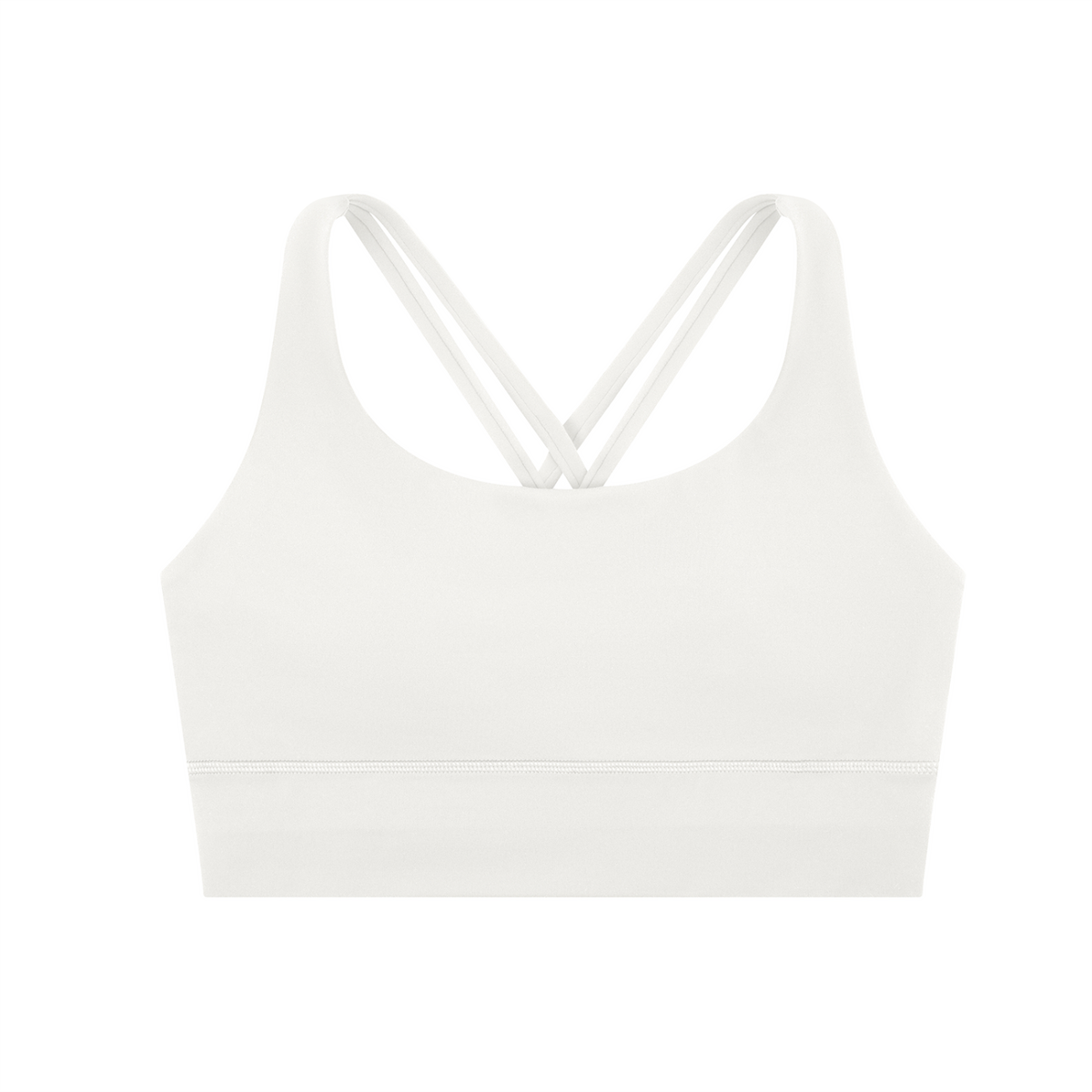 Tandem Strappy Longline Sports Bra in White, women's activewear