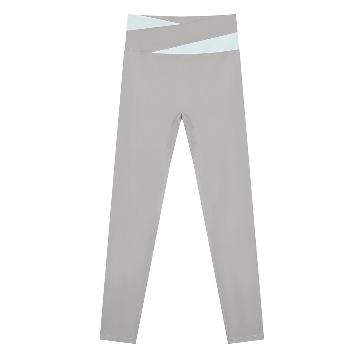 Block Two-Tone Leggings in Light Gray with Light Blue, women's activewear