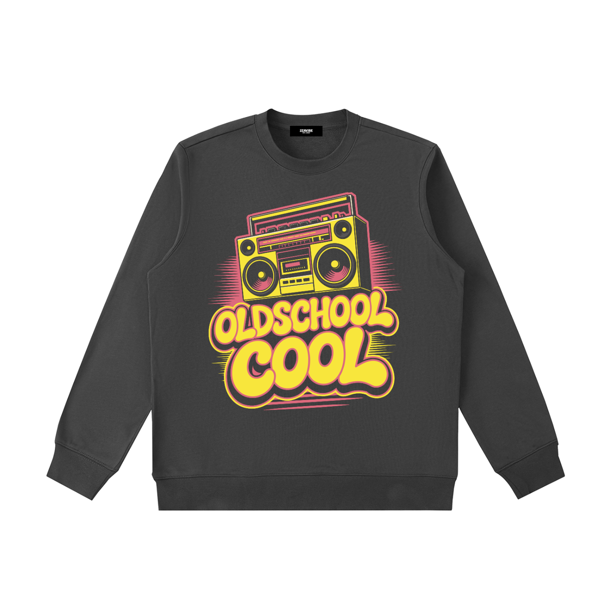 OldSchoolCool Retro Crewneck Sweatshirt in Dark Gray, unisex streetwear