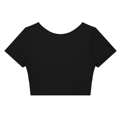 Block Short-Sleeve Crop Top, women's activewear, view 2