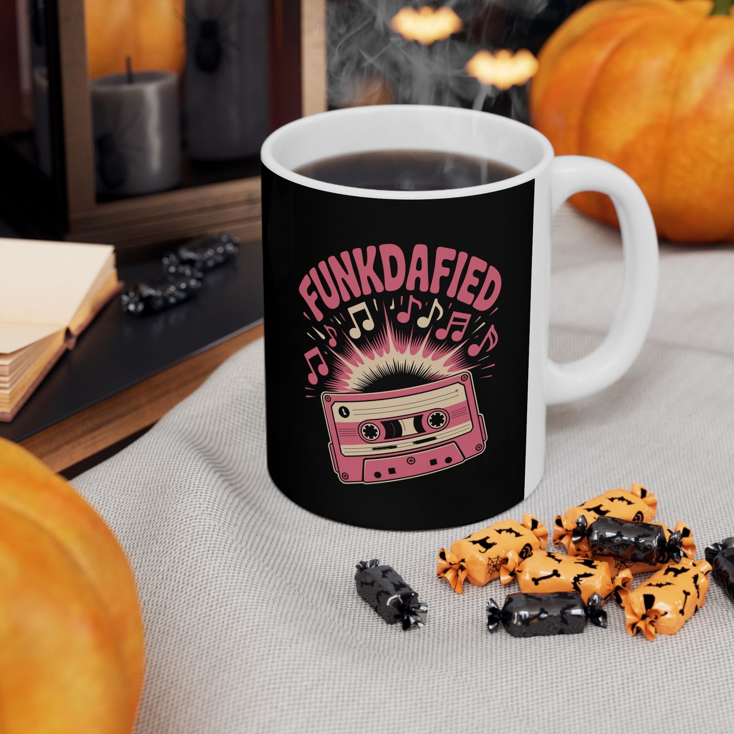 Fun Retro Ceramic Mug, Coffee Cup for Music Lovers, Gifts for Birthdays, Home Decor, Unique Beverageware