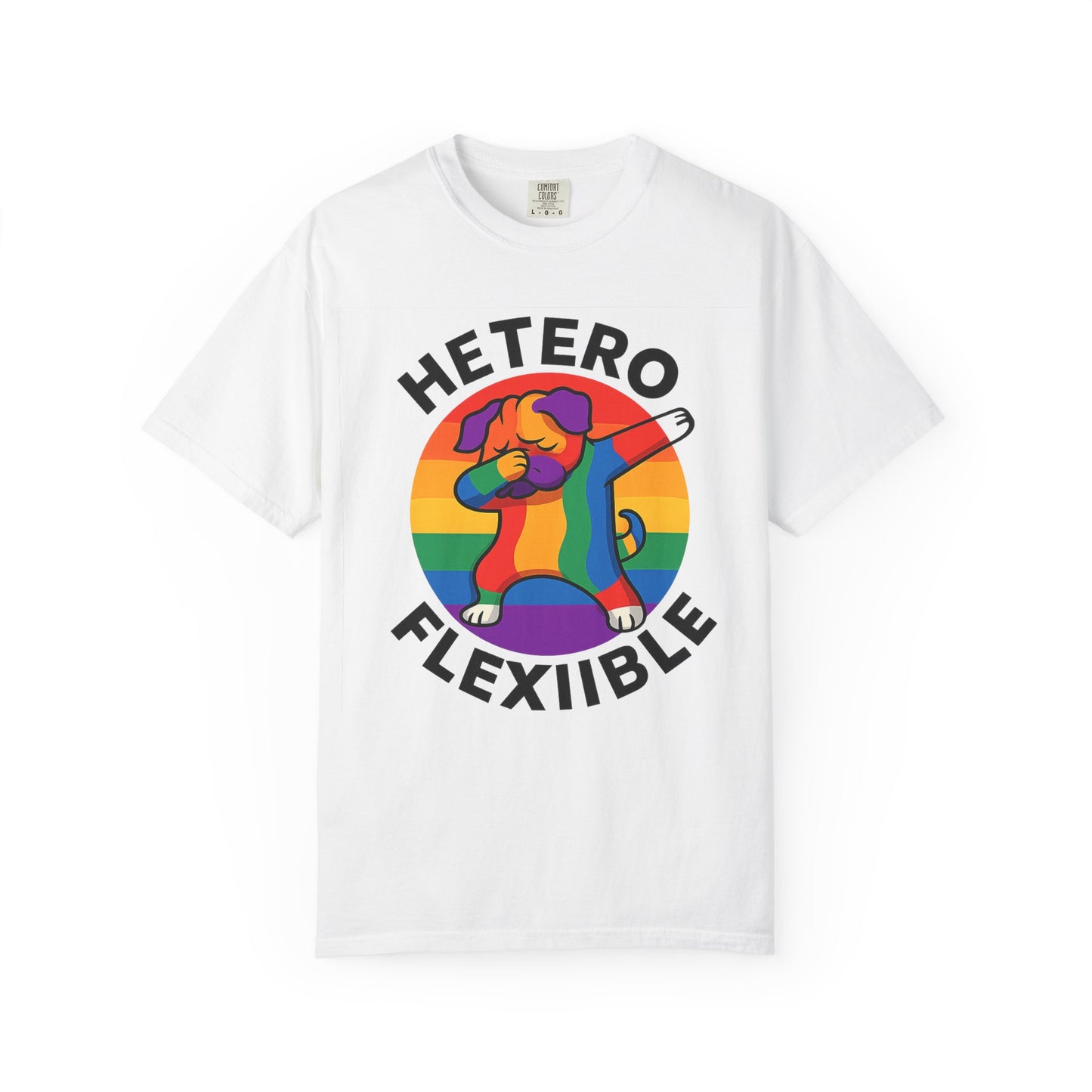 Colorful Unisex Graphic T-Shirt with Hetero Flexible Dog Design