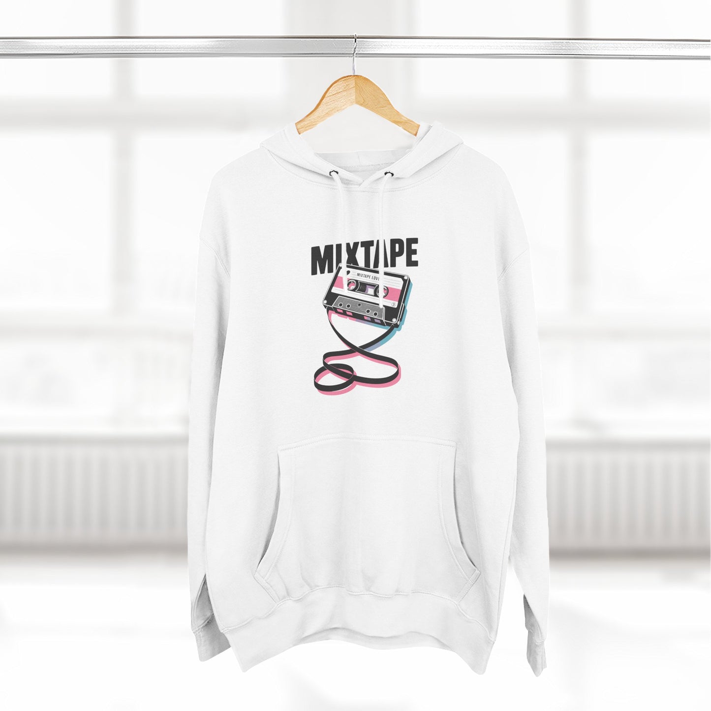 Retro Mixtape Fleece Hoodie | Nostalgic Pullover for Music Lovers | Perfect for Cozy Days, Gifts, Casual Style, Music Festivals