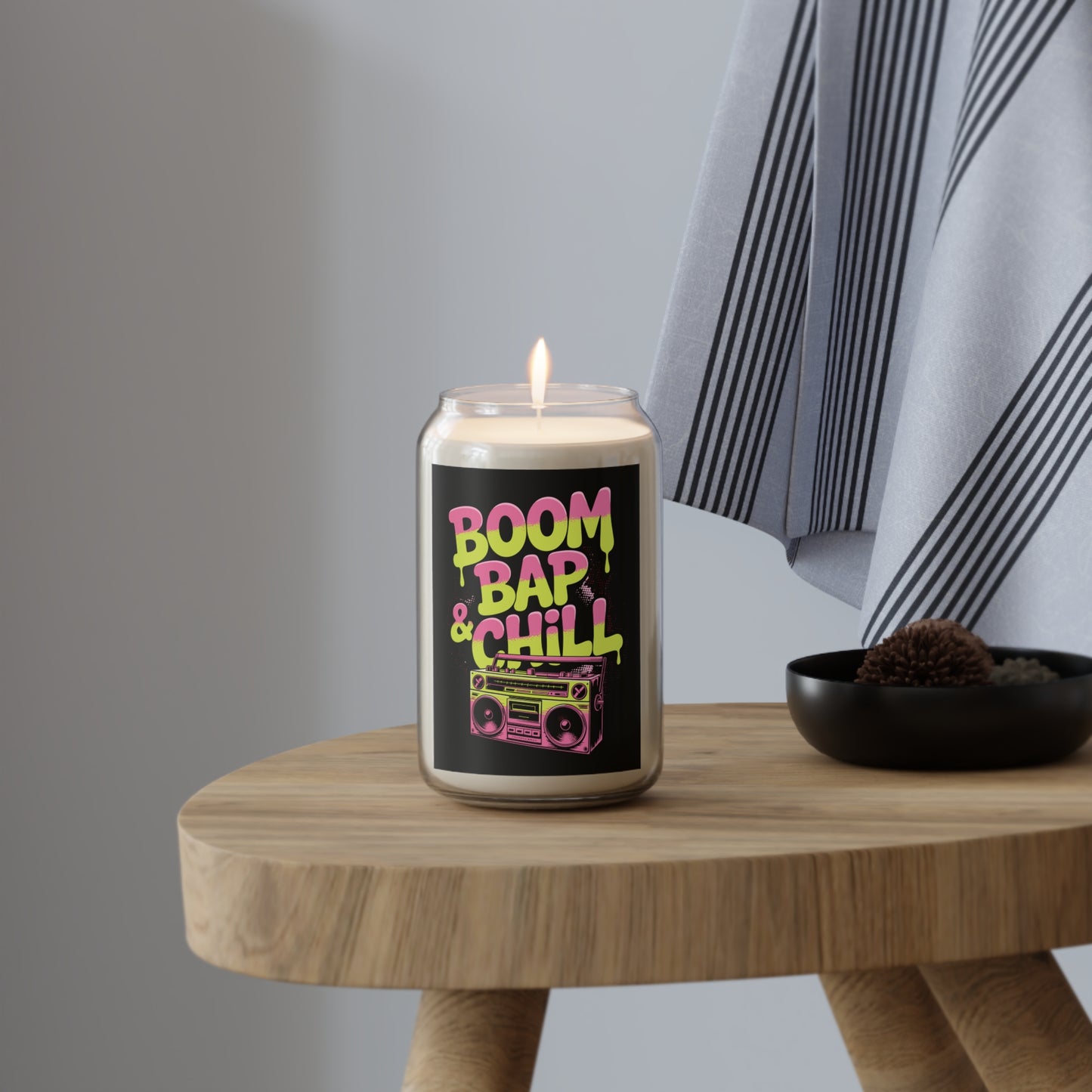 Cool Retro Scented Soy Candle, Boom Bap & Chill Vibe, Unique Gift for Music Lovers, Home Decor, Relaxation