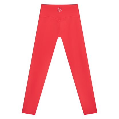 Stride Side-Stripe Leggings in Red with White, women's activewear