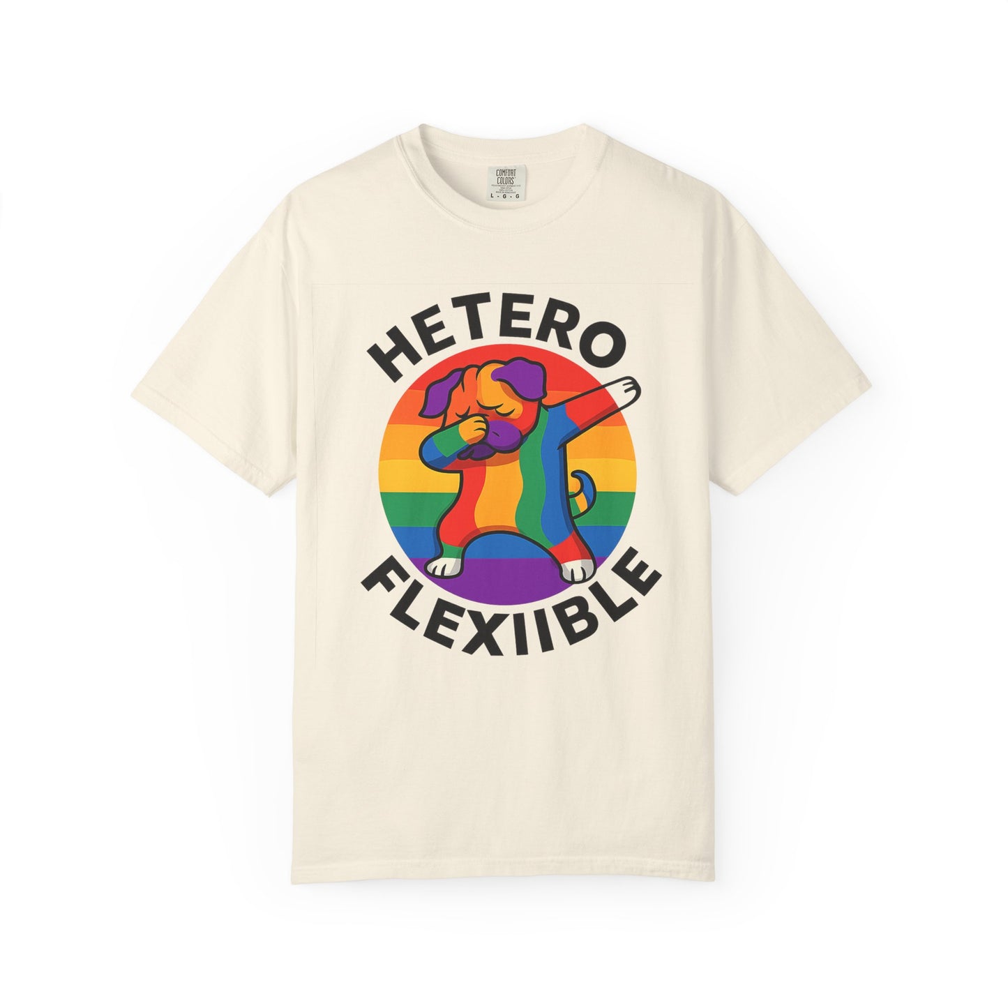 Colorful Unisex Graphic T-Shirt with Hetero Flexible Dog Design