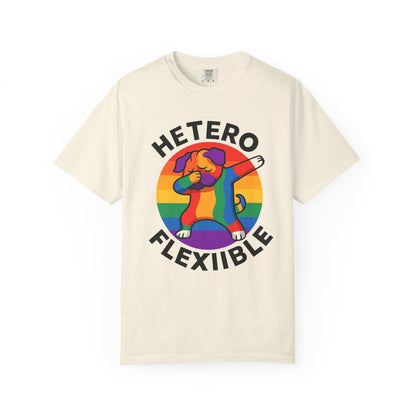 Colorful Unisex Graphic T-Shirt with Hetero Flexible Dog Design