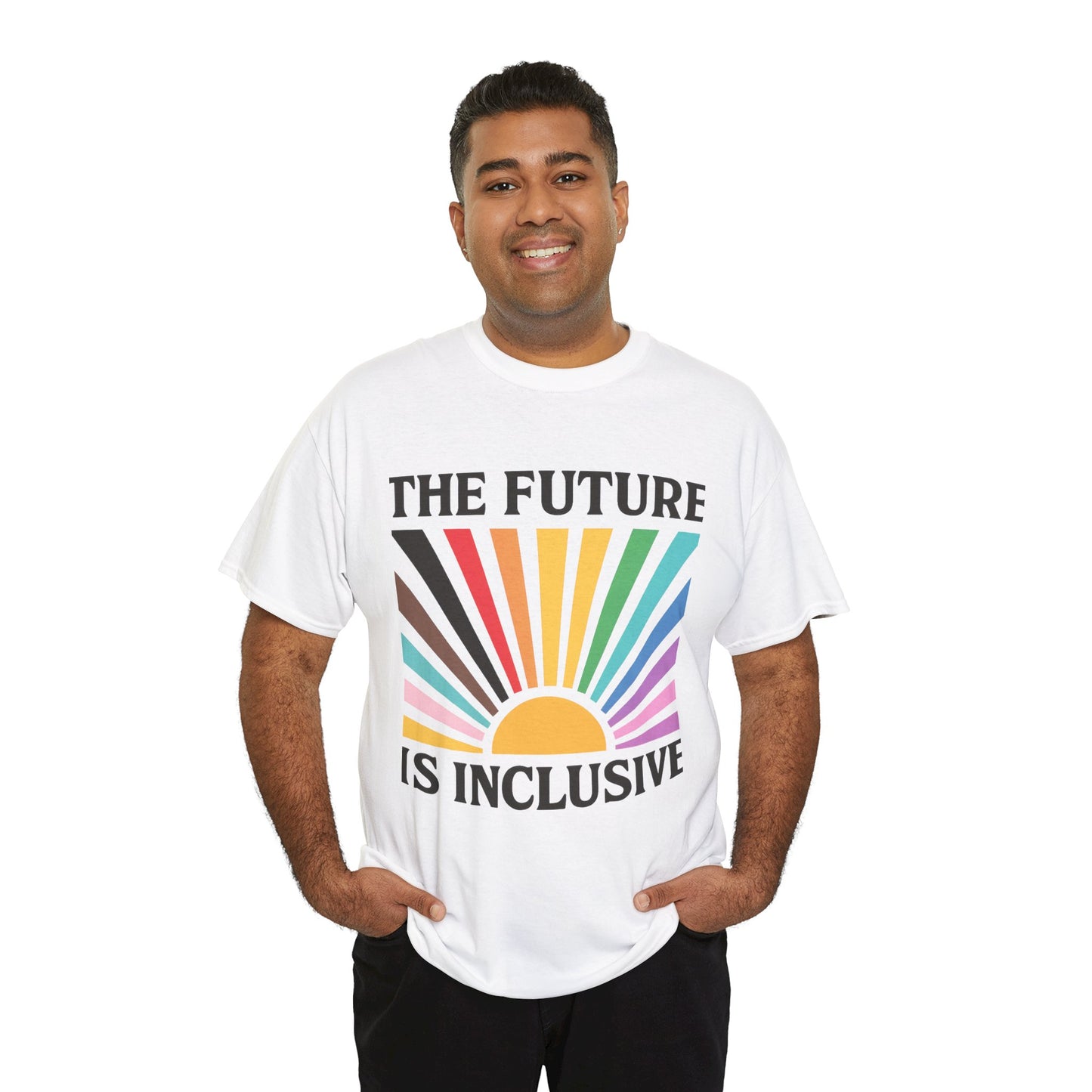 Inclusive Future Unisex Heavy Cotton Tee, Rainbow Shirt, Equality Advocate Tee, Social Justice Apparel, Gifts for Activists