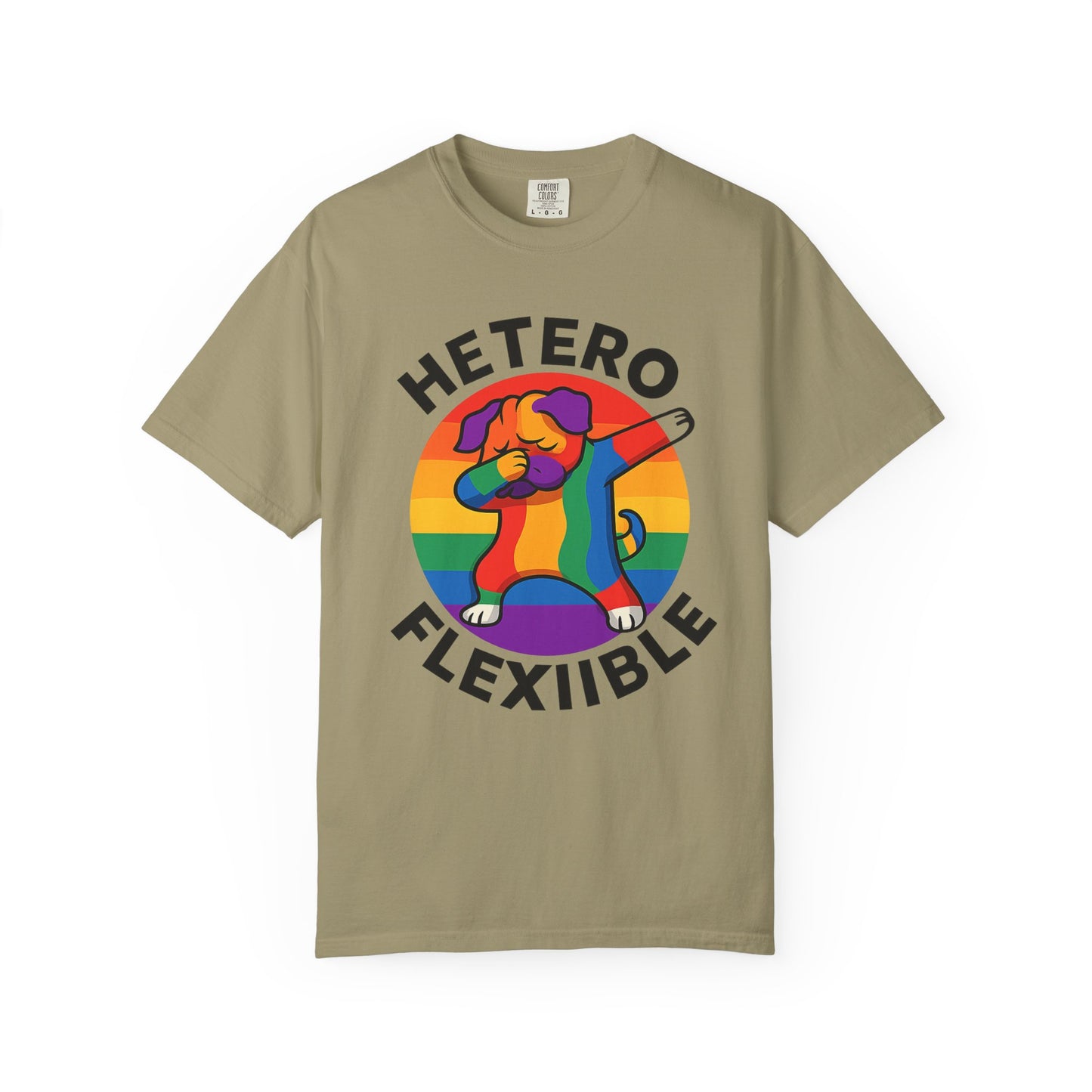 Colorful Unisex Graphic T-Shirt with Hetero Flexible Dog Design