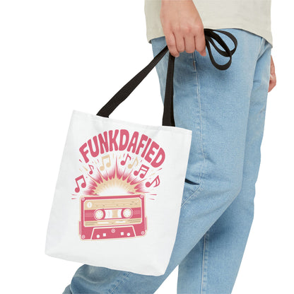 Funkdafied Tote Bag - Retro Music Vibe, Fun Gift for Music Lovers, Perfect for Festivals, Shopping, Beach Days, Bachelorette Party