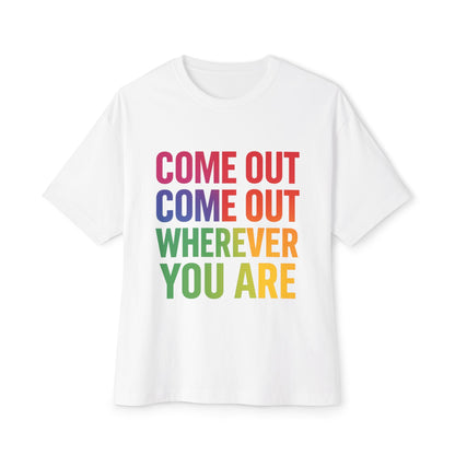 Pride Statement Tee, LGBTQ+ Unisex Gift, Oversized Boxy Tee, Fun Casual Wear, Pride Month Apparel, Statement T-Shirt, Inclusive Fashion