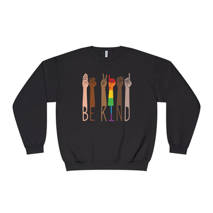 BE KIND Unisex Crewneck Sweatshirt | Cozy Gift for Activists, Warm Apparel for Kindness Campaigns, Equality Wear, Everyday Comfort
