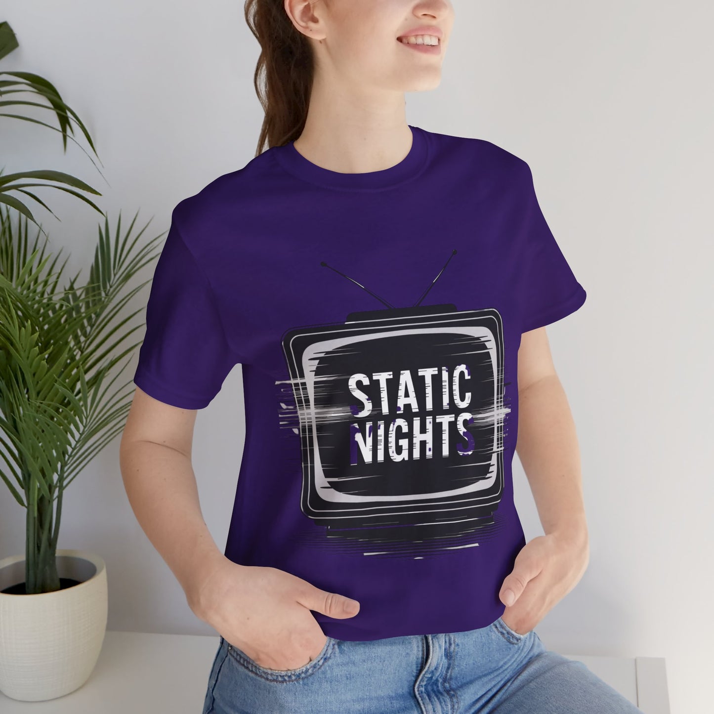 Static Nights Retro TV Unisex Tee