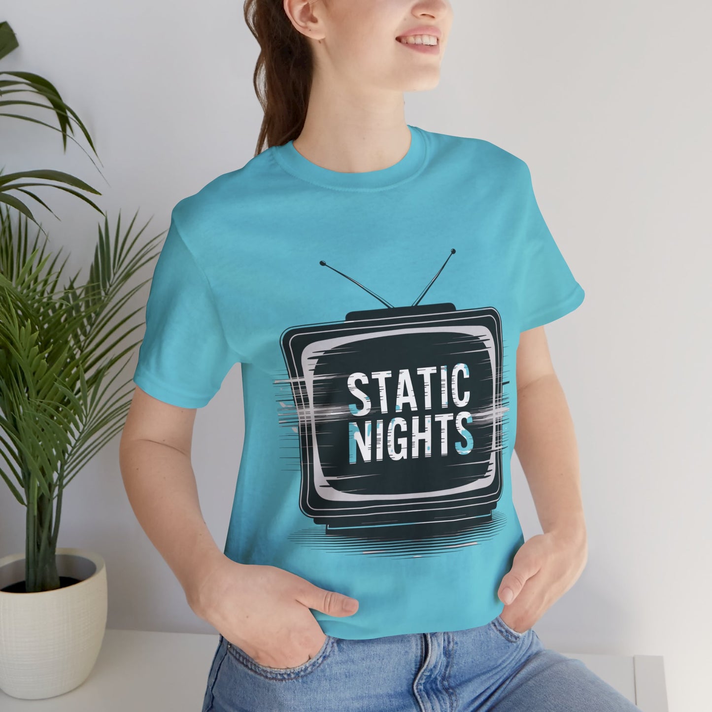 Static Nights Retro TV Unisex Tee