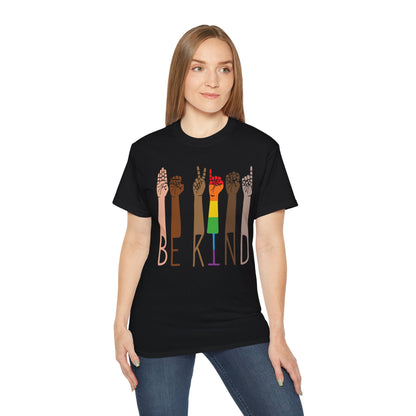 Be Kind Graphic Tee, Unisex Cotton T-Shirt, Affirmation Shirt, LGBTQ+ Pride Apparel, Gift for Friends, Inspirational Wear