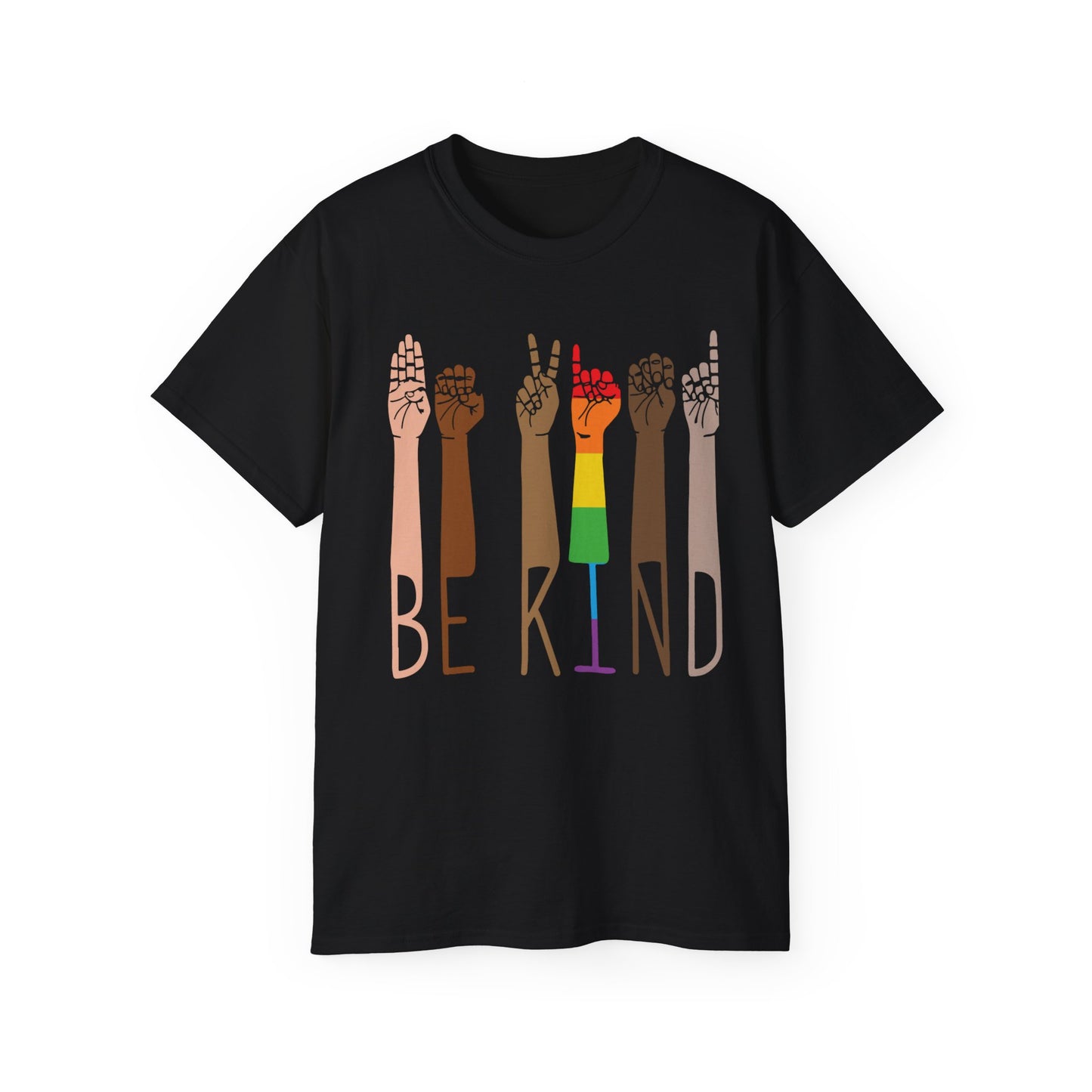 Be Kind Graphic Tee, Unisex Cotton T-Shirt, Affirmation Shirt, LGBTQ+ Pride Apparel, Gift for Friends, Inspirational Wear