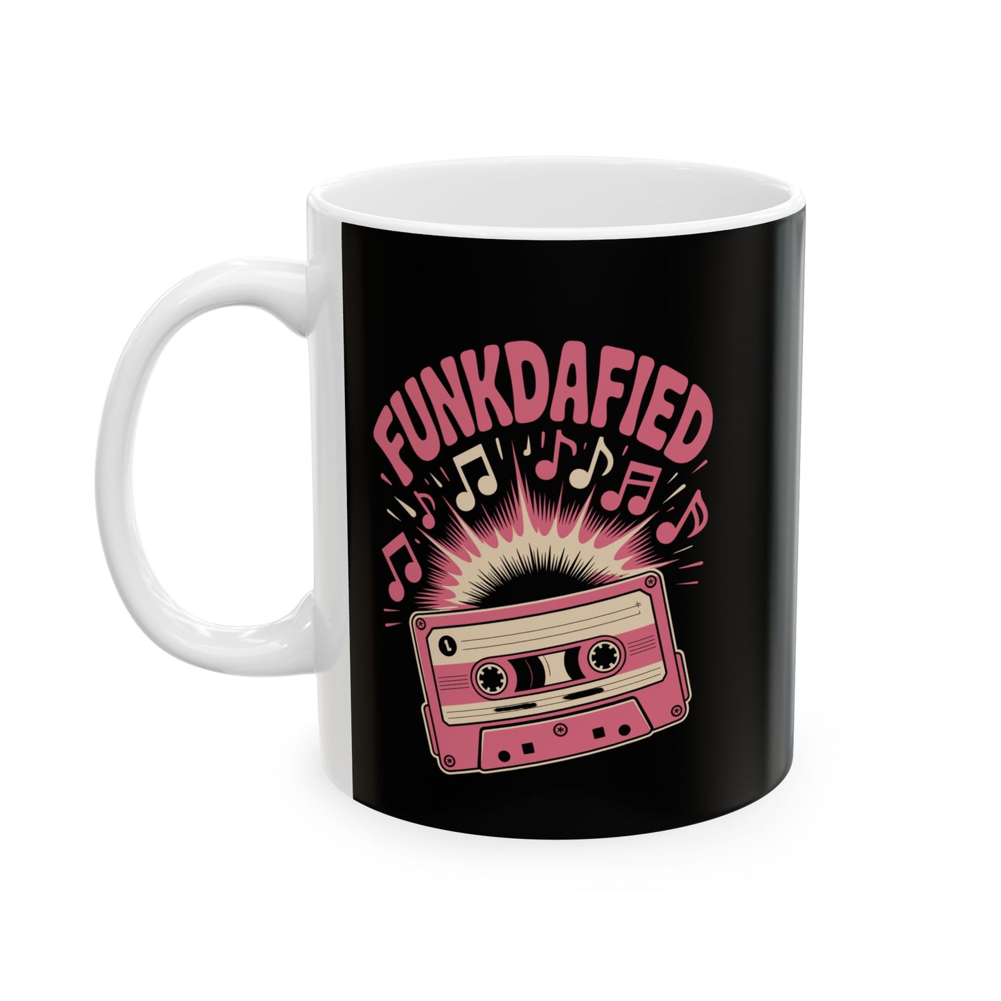 Fun Retro Ceramic Mug, Coffee Cup for Music Lovers, Gifts for Birthdays, Home Decor, Unique Beverageware