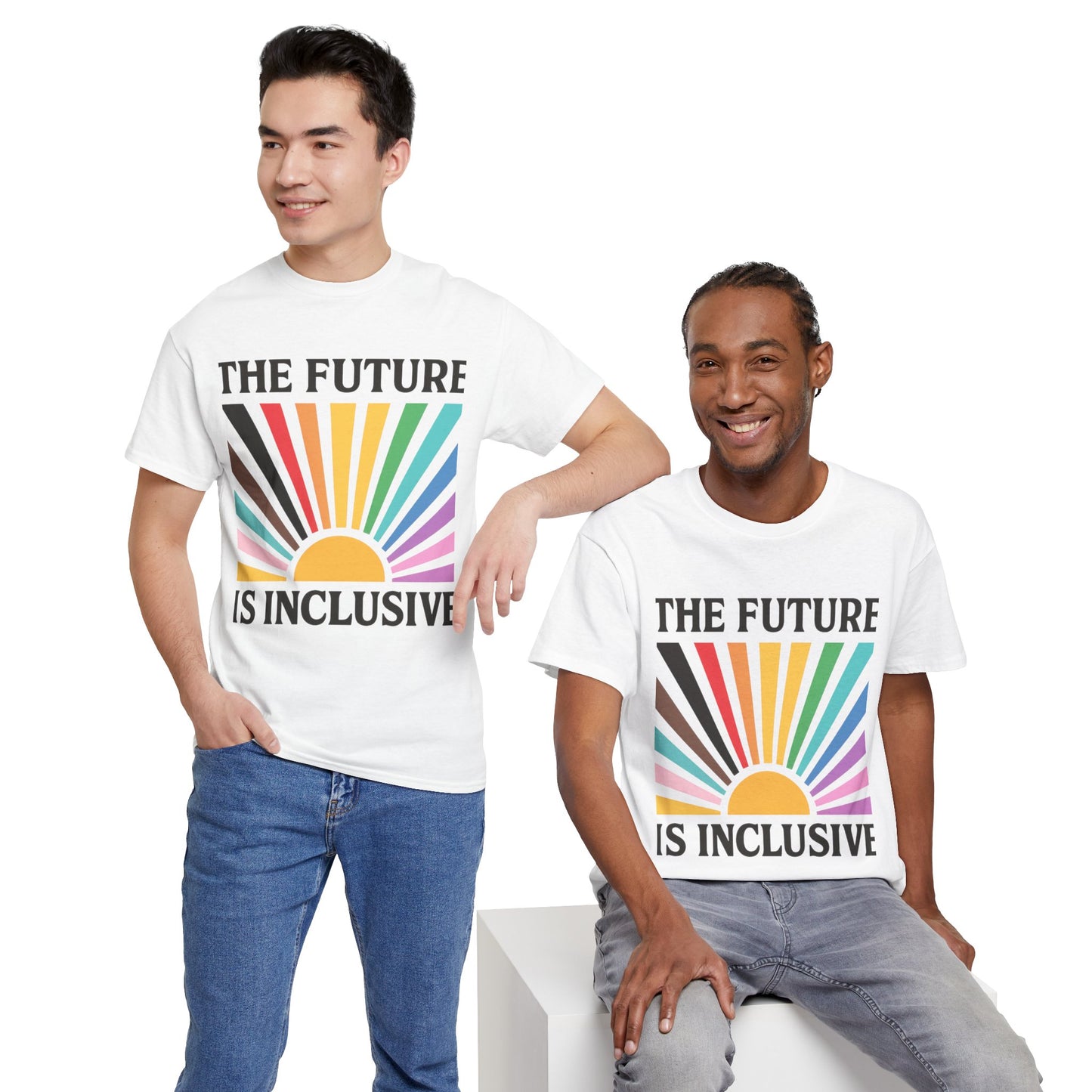 Inclusive Future Unisex Heavy Cotton Tee, Rainbow Shirt, Equality Advocate Tee, Social Justice Apparel, Gifts for Activists