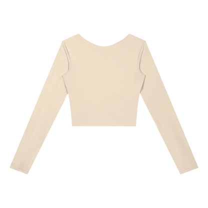 Block Long-Sleeve Crop Top, women's activewear, view 3