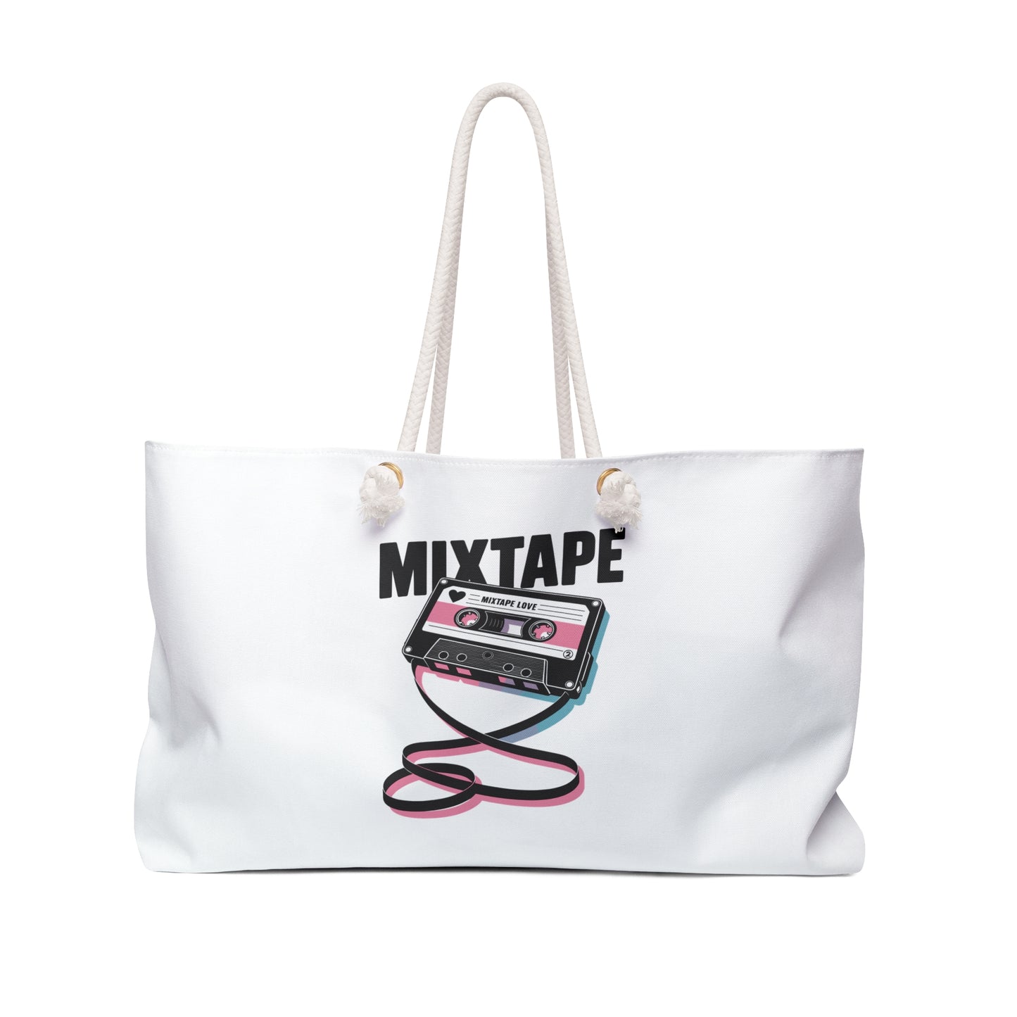 Retro Mixtape Weekender Bag | Casual Tote for Travel, Beach, Gym, Gifts for Music Lovers, Summer Adventure Essential