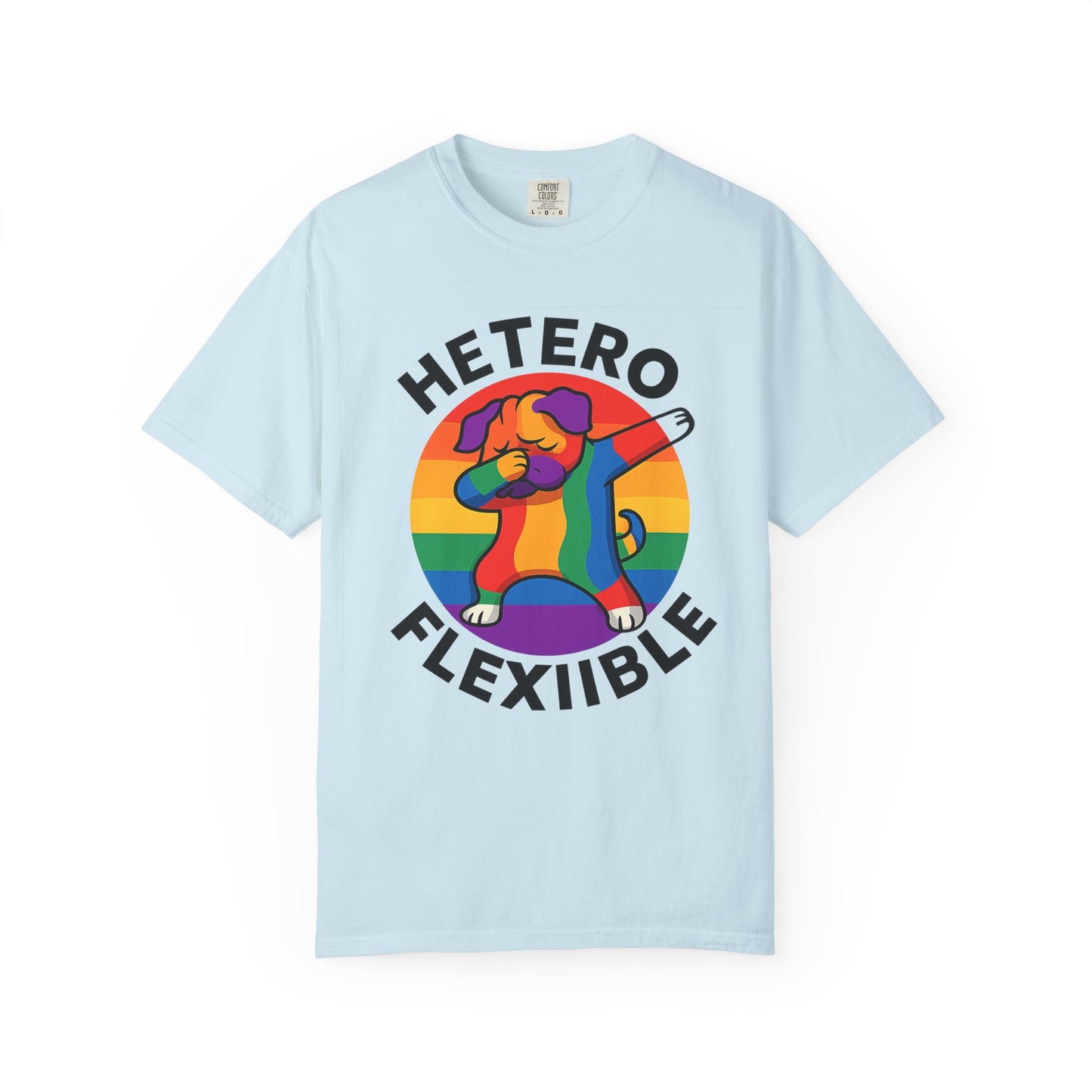 Colorful Unisex Graphic T-Shirt with Hetero Flexible Dog Design