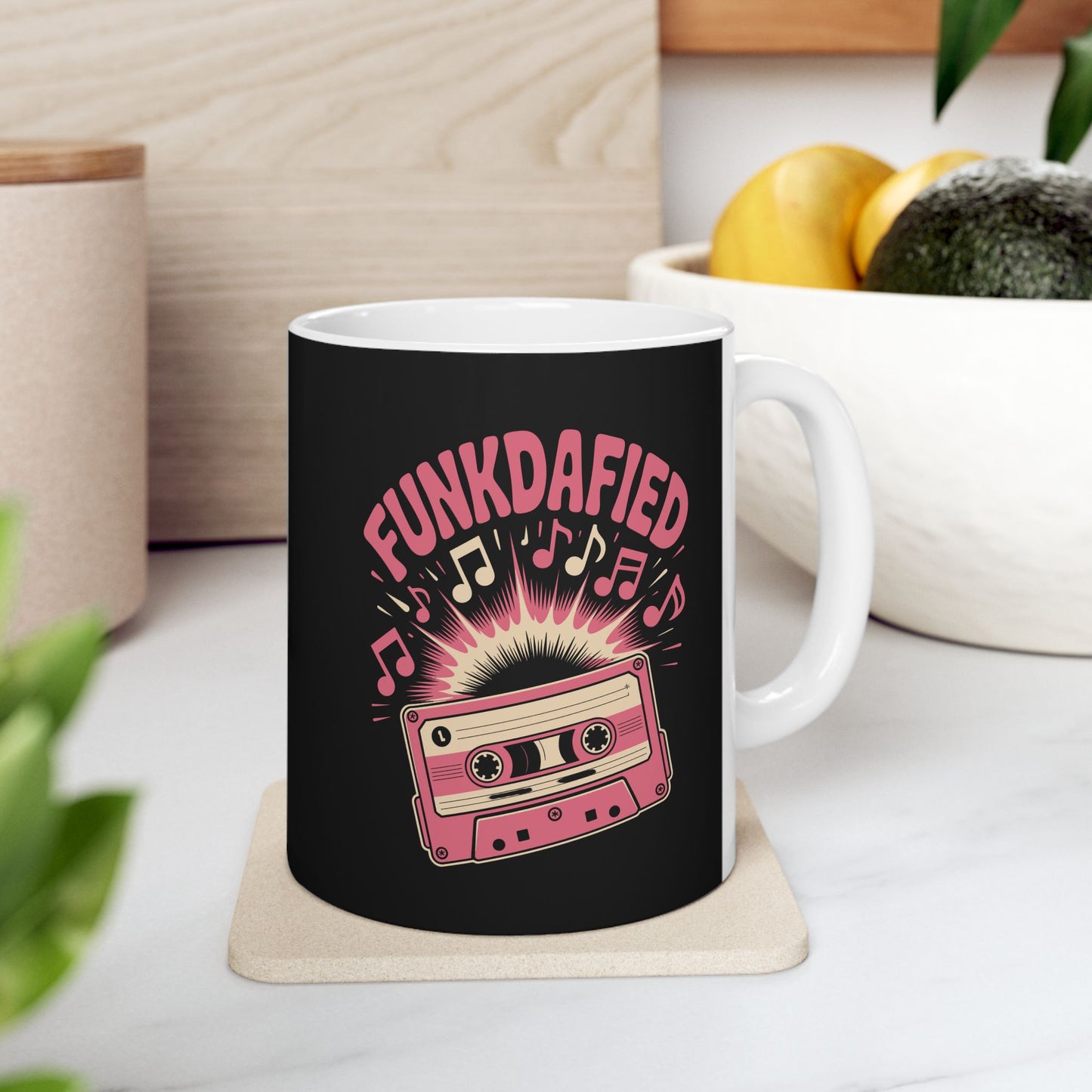 Fun Retro Ceramic Mug, Coffee Cup for Music Lovers, Gifts for Birthdays, Home Decor, Unique Beverageware