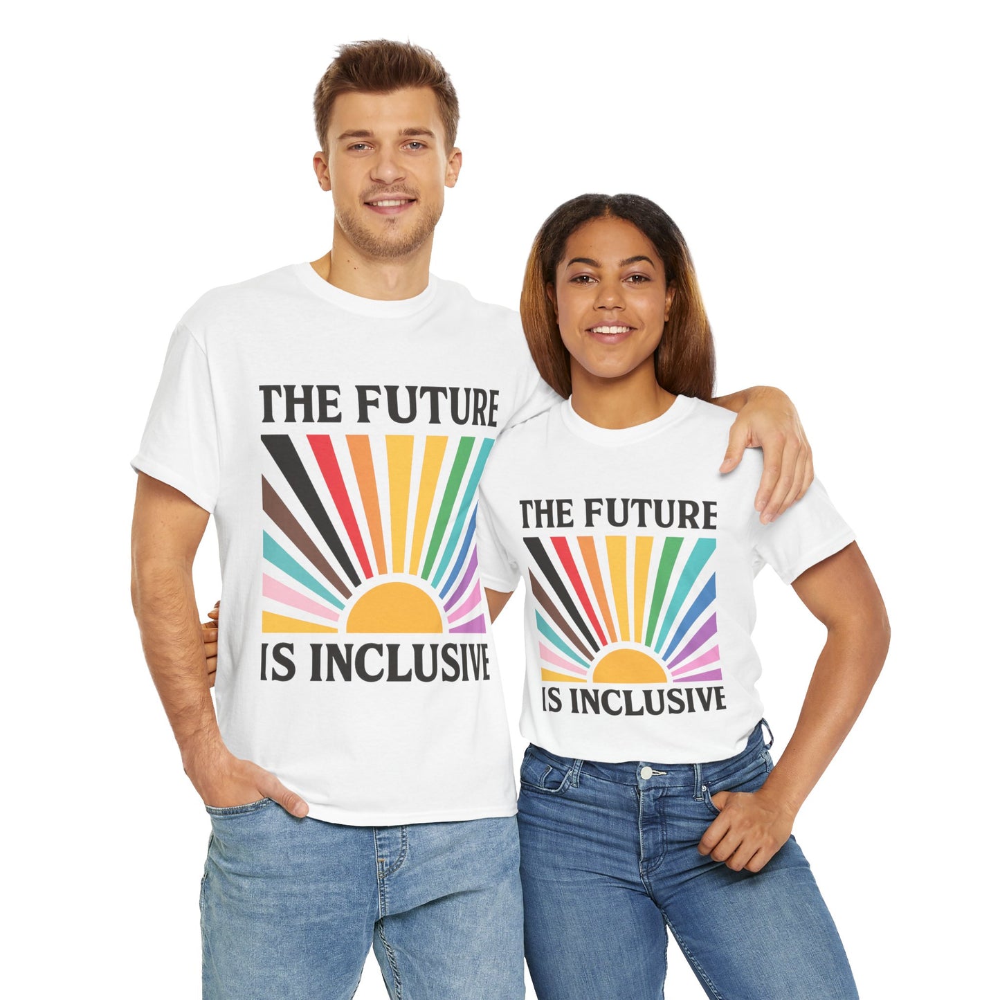 Inclusive Future Unisex Heavy Cotton Tee, Rainbow Shirt, Equality Advocate Tee, Social Justice Apparel, Gifts for Activists