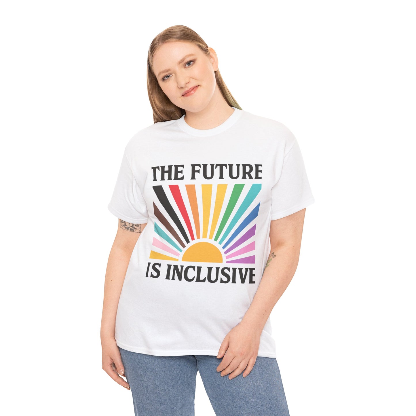 Inclusive Future Unisex Heavy Cotton Tee, Rainbow Shirt, Equality Advocate Tee, Social Justice Apparel, Gifts for Activists