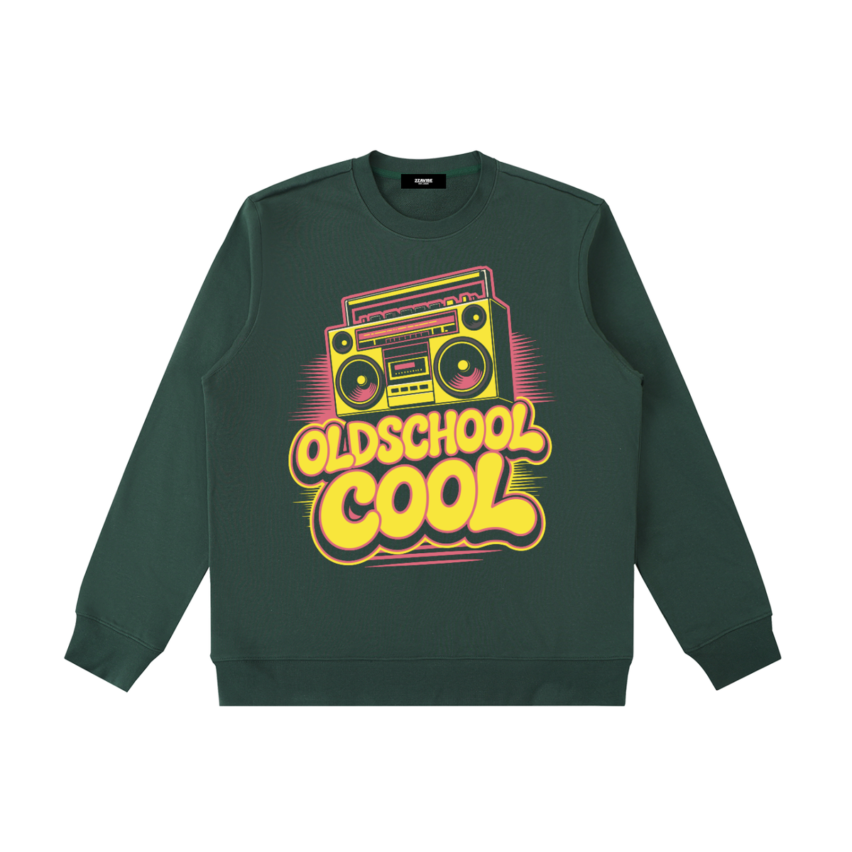 OldSchoolCool Retro Crewneck Sweatshirt in Retro Green, unisex streetwear