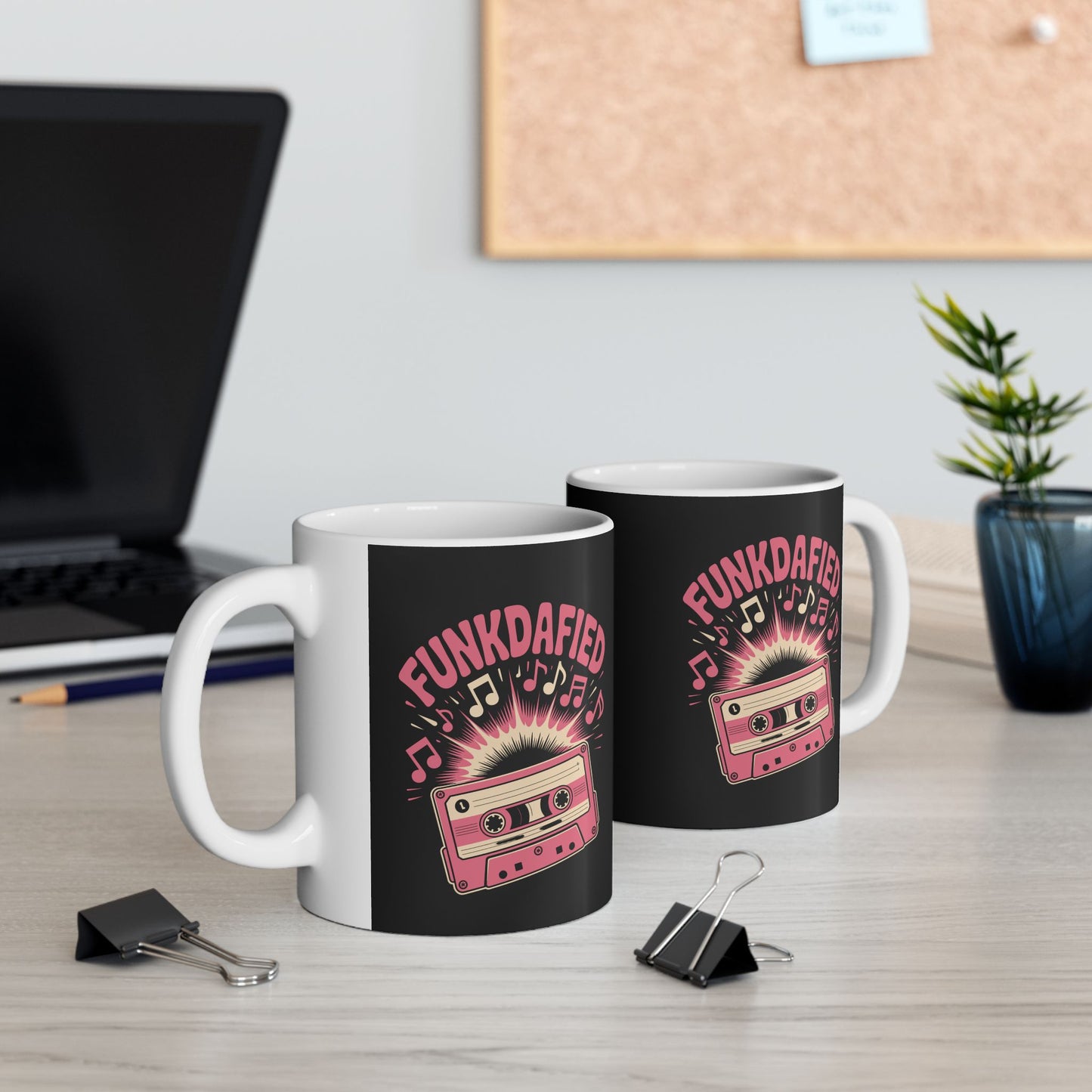 Fun Retro Ceramic Mug, Coffee Cup for Music Lovers, Gifts for Birthdays, Home Decor, Unique Beverageware