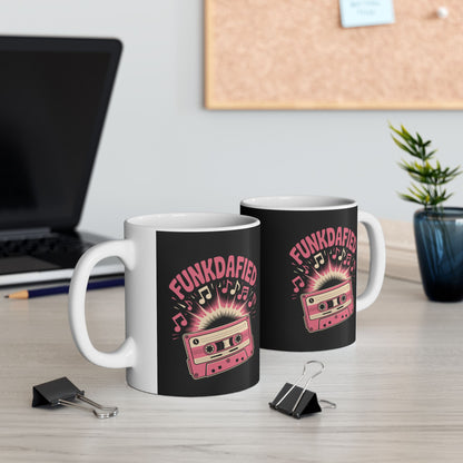 Fun Retro Ceramic Mug, Coffee Cup for Music Lovers, Gifts for Birthdays, Home Decor, Unique Beverageware