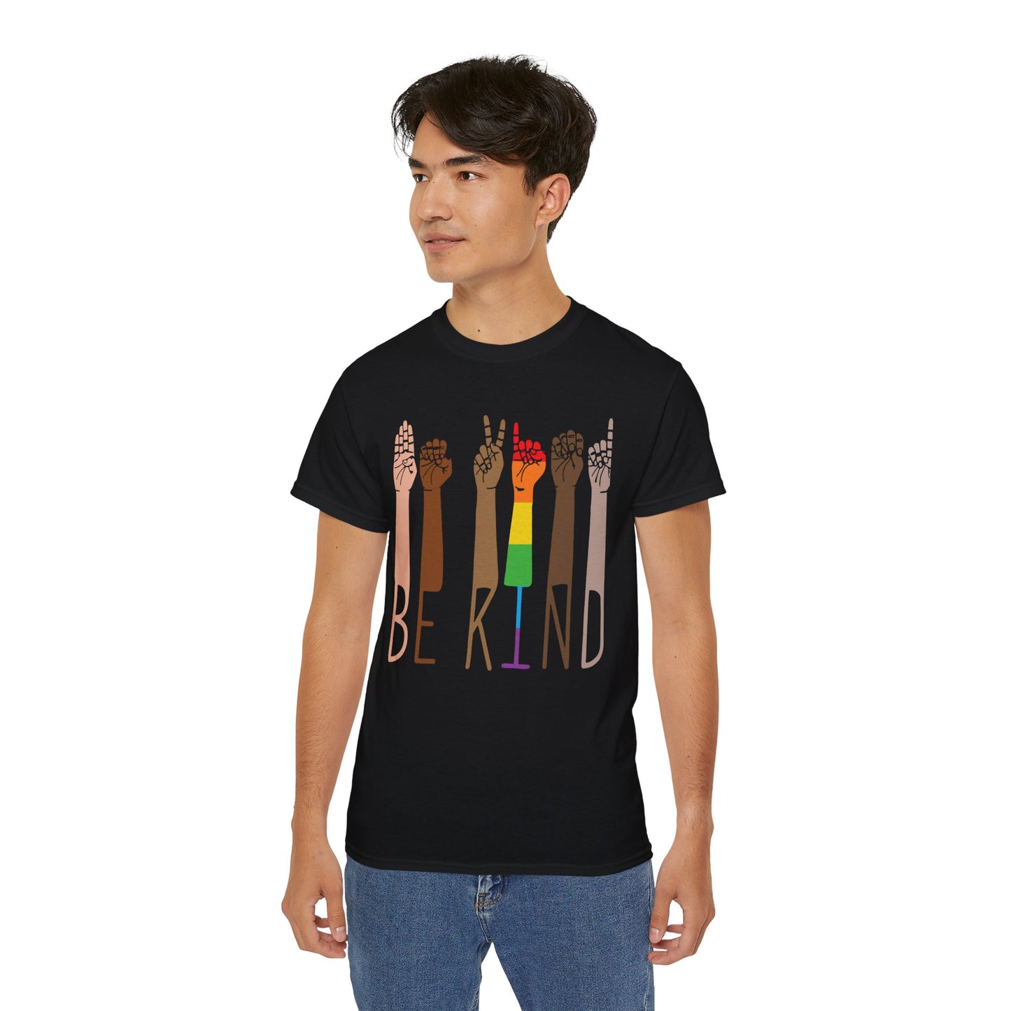 Be Kind Graphic Tee, Unisex Cotton T-Shirt, Affirmation Shirt, LGBTQ+ Pride Apparel, Gift for Friends, Inspirational Wear
