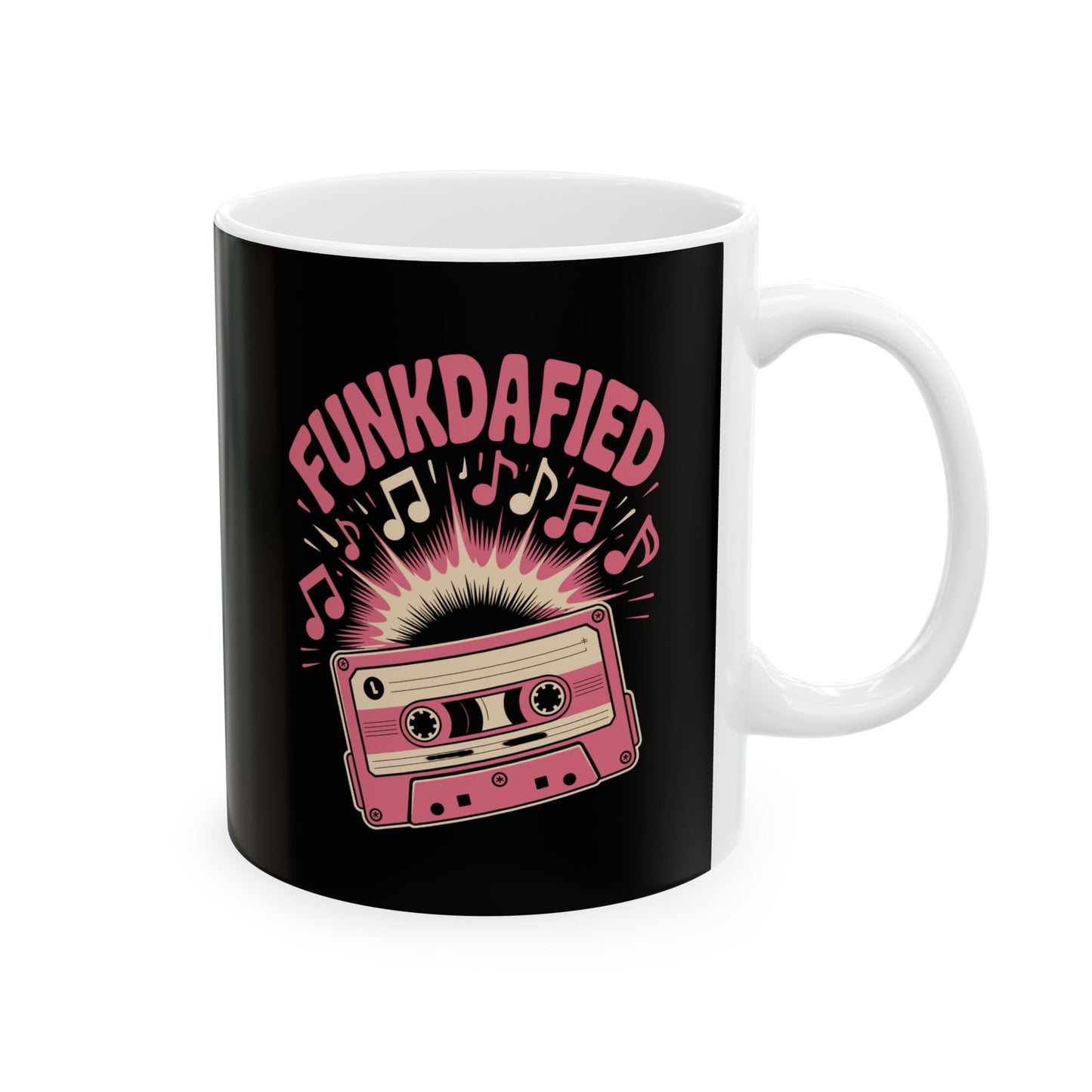 Fun Retro Ceramic Mug, Coffee Cup for Music Lovers, Gifts for Birthdays, Home Decor, Unique Beverageware