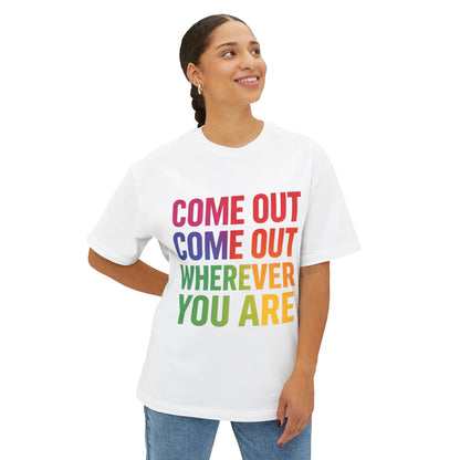 Pride Statement Tee, LGBTQ+ Unisex Gift, Oversized Boxy Tee, Fun Casual Wear, Pride Month Apparel, Statement T-Shirt, Inclusive Fashion