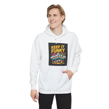 Funky Graphic Hoodie - Keep It Funky, Unisex Sweatshirt, Trendy Casual Wear, Gift for Music Lovers, Festival Hoodie