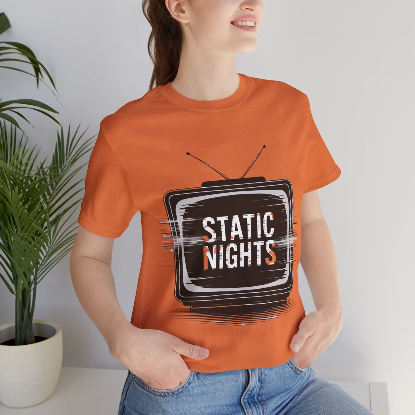 Static Nights Retro TV Unisex Tee
