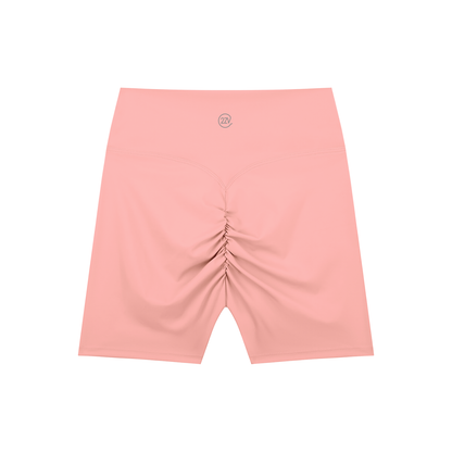 Tandem Strappy Biker Shorts in Pink, women's activewear