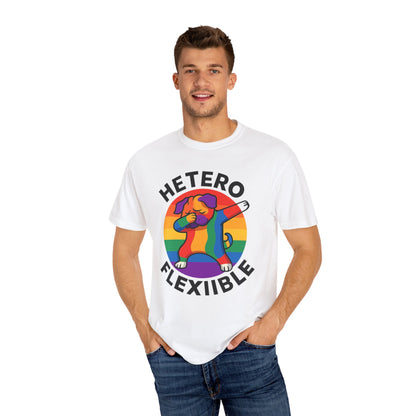 Colorful Unisex Graphic T-Shirt with Hetero Flexible Dog Design