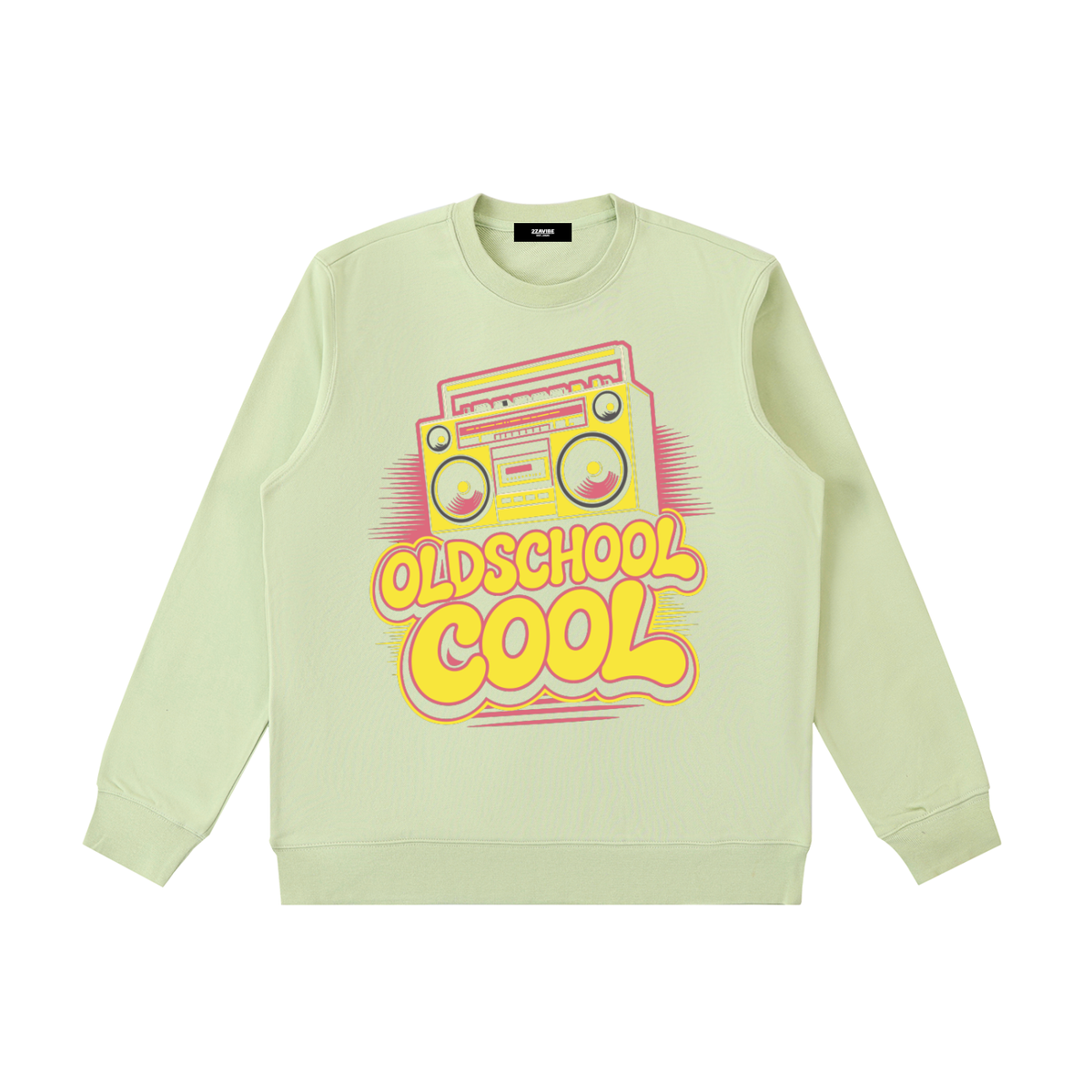 OldSchoolCool Retro Crewneck Sweatshirt in Light Green, unisex streetwear
