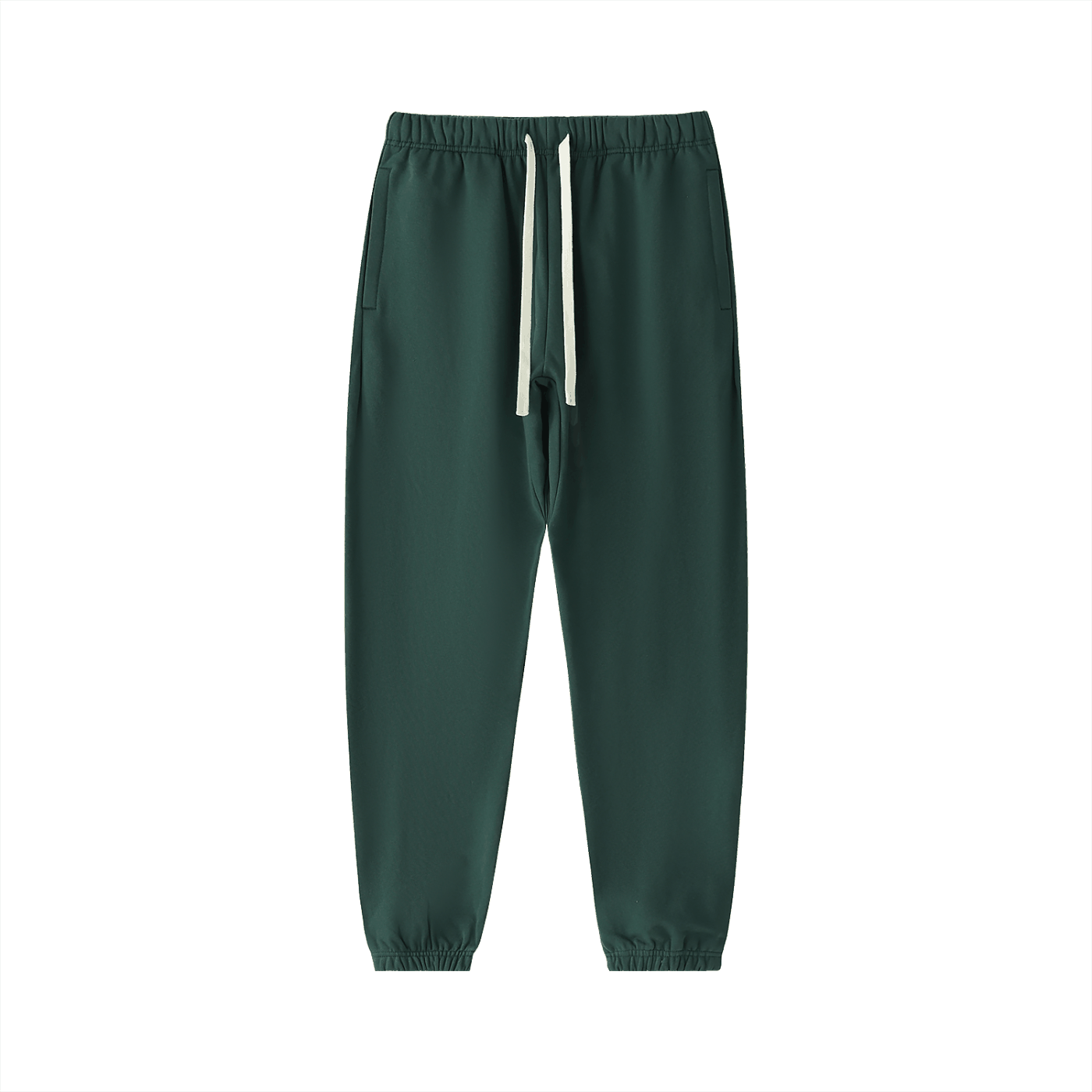 Funkdafied heavyweight cotton sweatpants in dark green with drawstring waistband and elastic cuffs