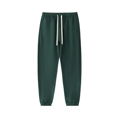 Funkdafied heavyweight cotton sweatpants in dark green with drawstring waistband and elastic cuffs